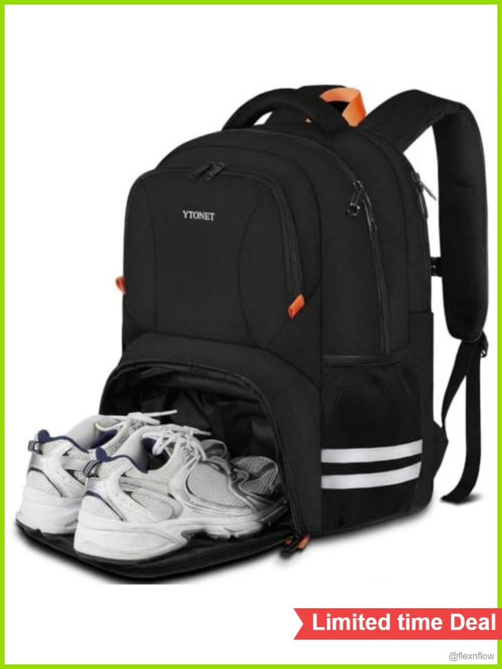 Gym Backpack with Shoe Compartment, Water-Resistant Travel Sports Bag